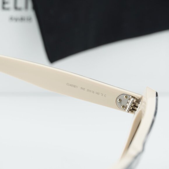Celine CL40187I 99E Cat Eye Sunglasses - White and Black Animal/Grey main image 4